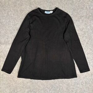 Baby and Me Maternity Top Women S Black Long Sleeve Stretch Cotton minimalst Y2K